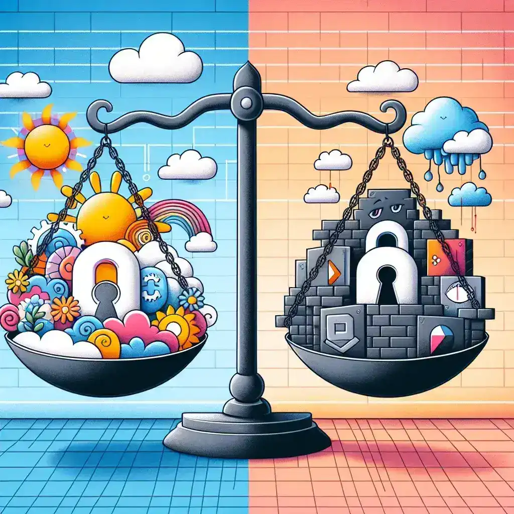 "Comparative image illustrating the key differences between software libre and software propietario, highlighting their advantages and disadvantages in technology and user freedom."
